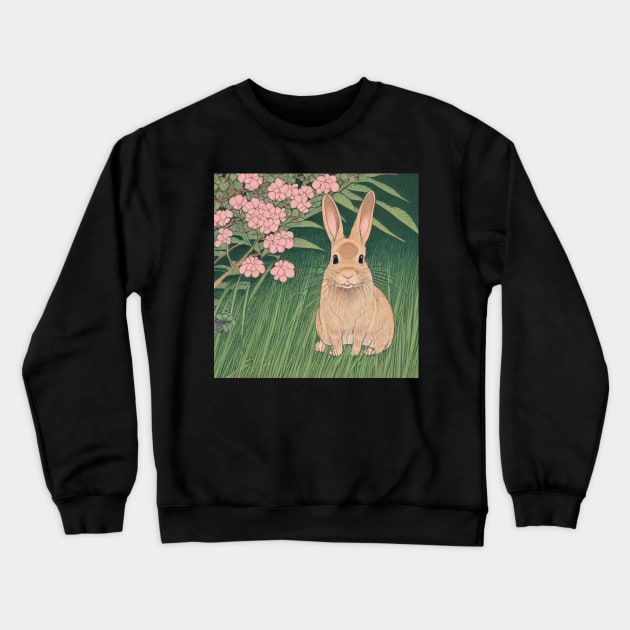 Brown Mini Satin Rabbit Mini Rex Bunny Crewneck Sweatshirt by wigobun